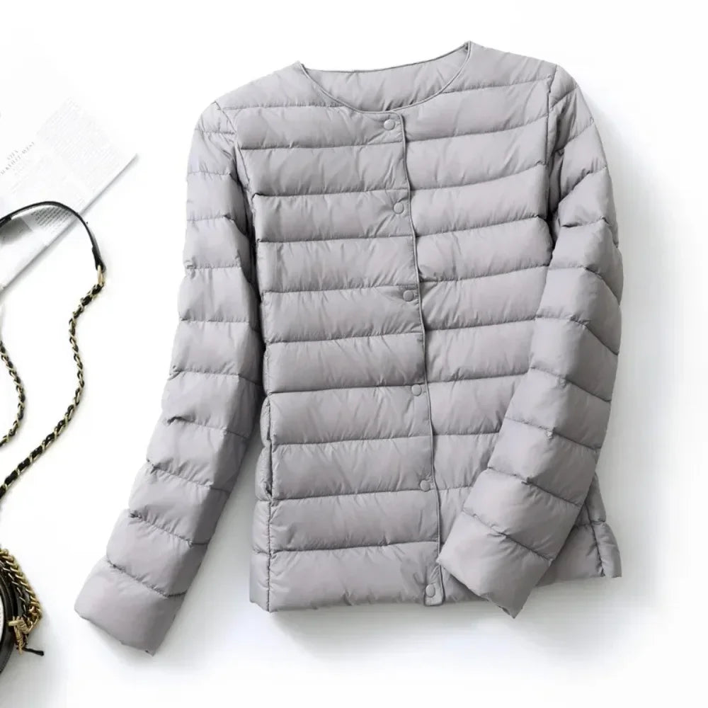Women's Lightweight Puffer Jacket - Matte Short Winter Coat - photo 3