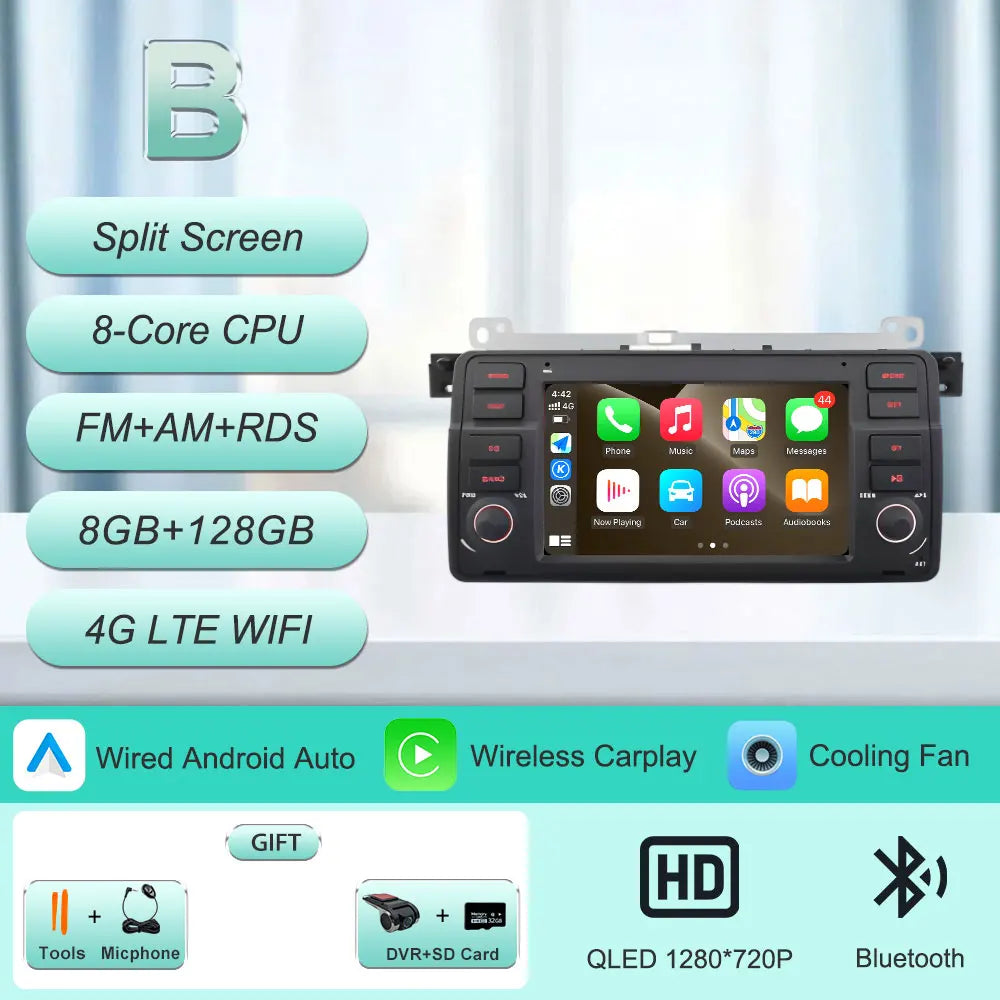 7"Android 16 Car Radio for BMW E46 3 Series 318 320 325 330 335 M3 1998-2005 GPS Navi WiFi Bluetooth FM Touch Screen Car Stereo