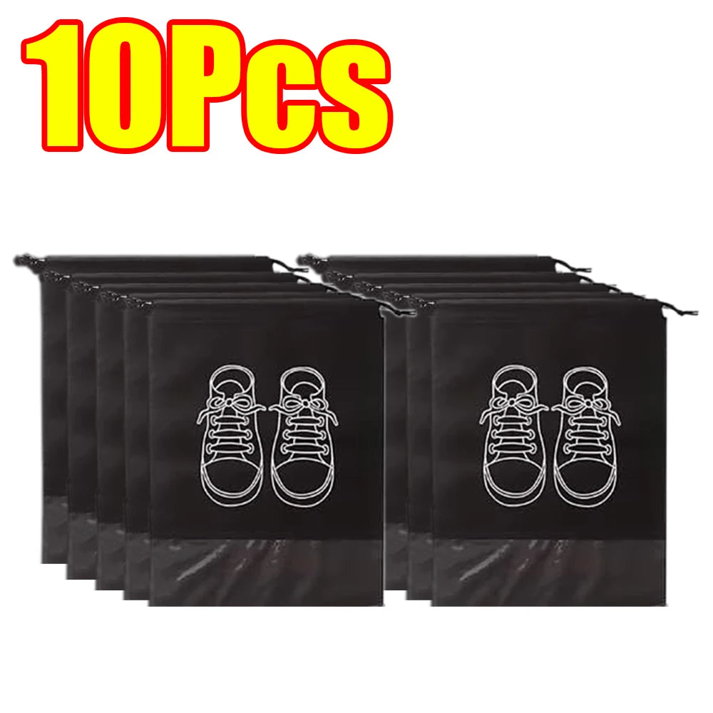 1-50Pcs Shoes Storage Organizer Bags Non Woven Travel Portable Bag Clear Protective Travel Bags for Footwear Waterproof Shoe Bag