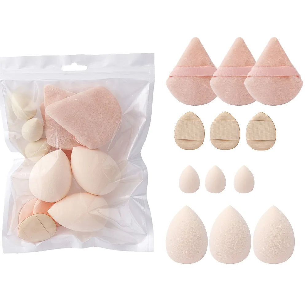 12pcs Soft All-Purpose Makeup Sponge Set 4Types Beauty Tools Beauty Egg Dry Wet Dual Use Powder Puff