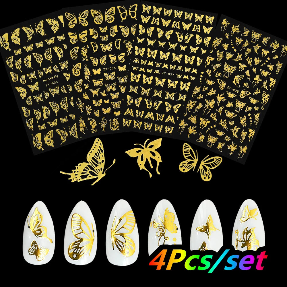 12Pcs/set Laser Silver Snowflake Nail Stickers Set  3D Winter Elk Snowflake Nail Art Decoration DIY Holographic Snowflake Slider