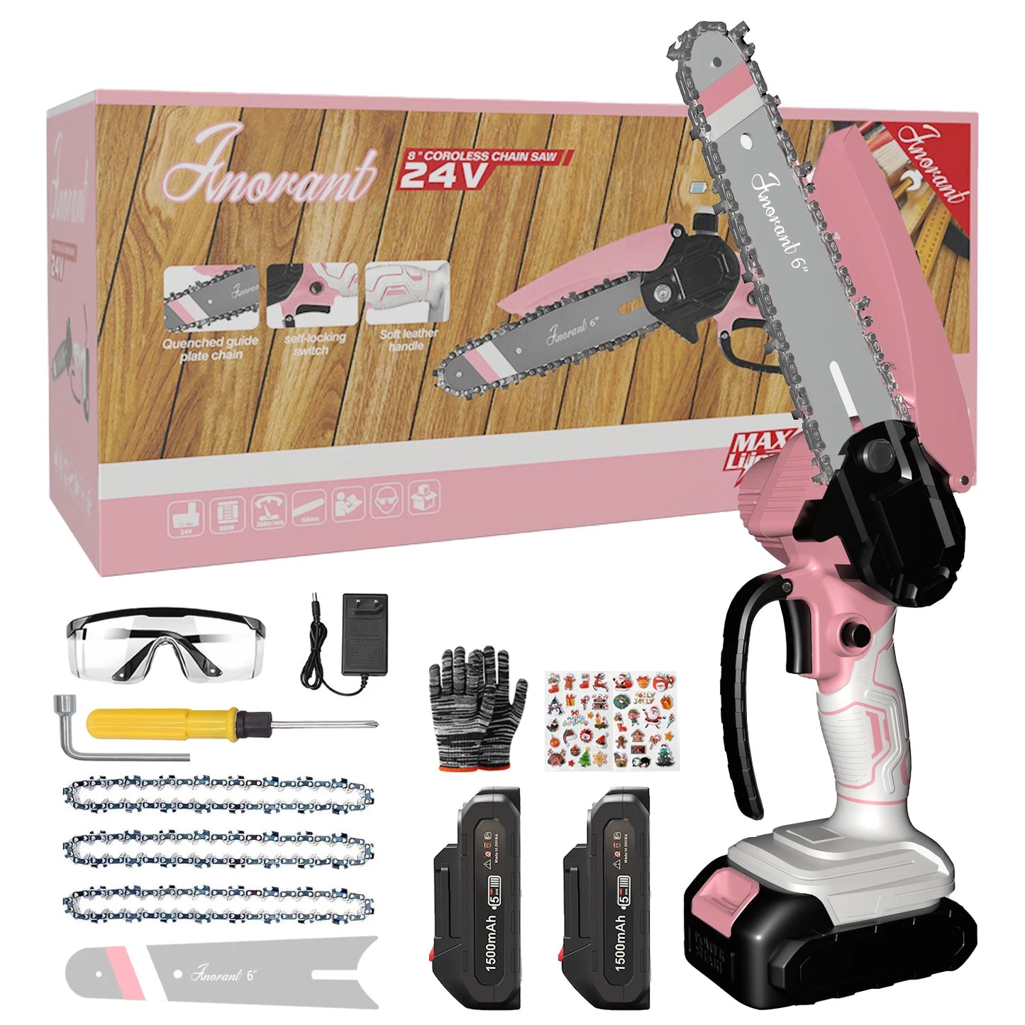 Mini Cordless Electric Chainsaw – 2 Batteries Included | Handheld Portable Saw for Tree & Wood Cutting