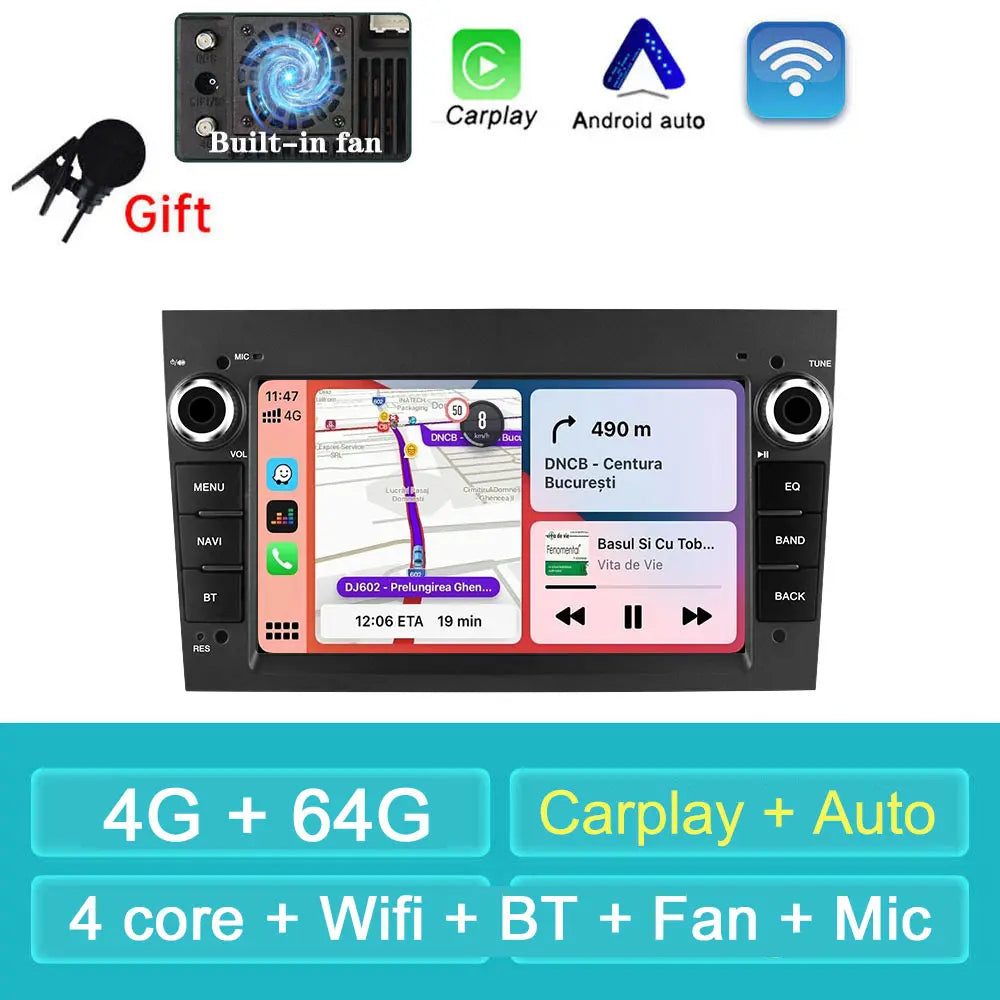 Car Stereo with Apple CarPlay & Android Auto, Compatible with Opel/Vauxhall Astra, Antara, Vivaro, Vectra & Corsa