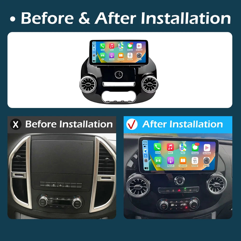 Smart System Android 14 for Mercedes Benz Vito W447 2014 - 2022 Car Video Radio Multimedia Player Cooling fan Bluetooth