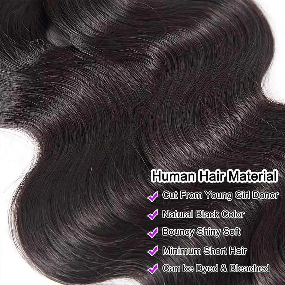 Colored Blonde 613 Human Hair Bundles 30 Inch Honey Blonde Body Wave Bundles 100% Unprocessed Raw Human Hair Extensions Bundles