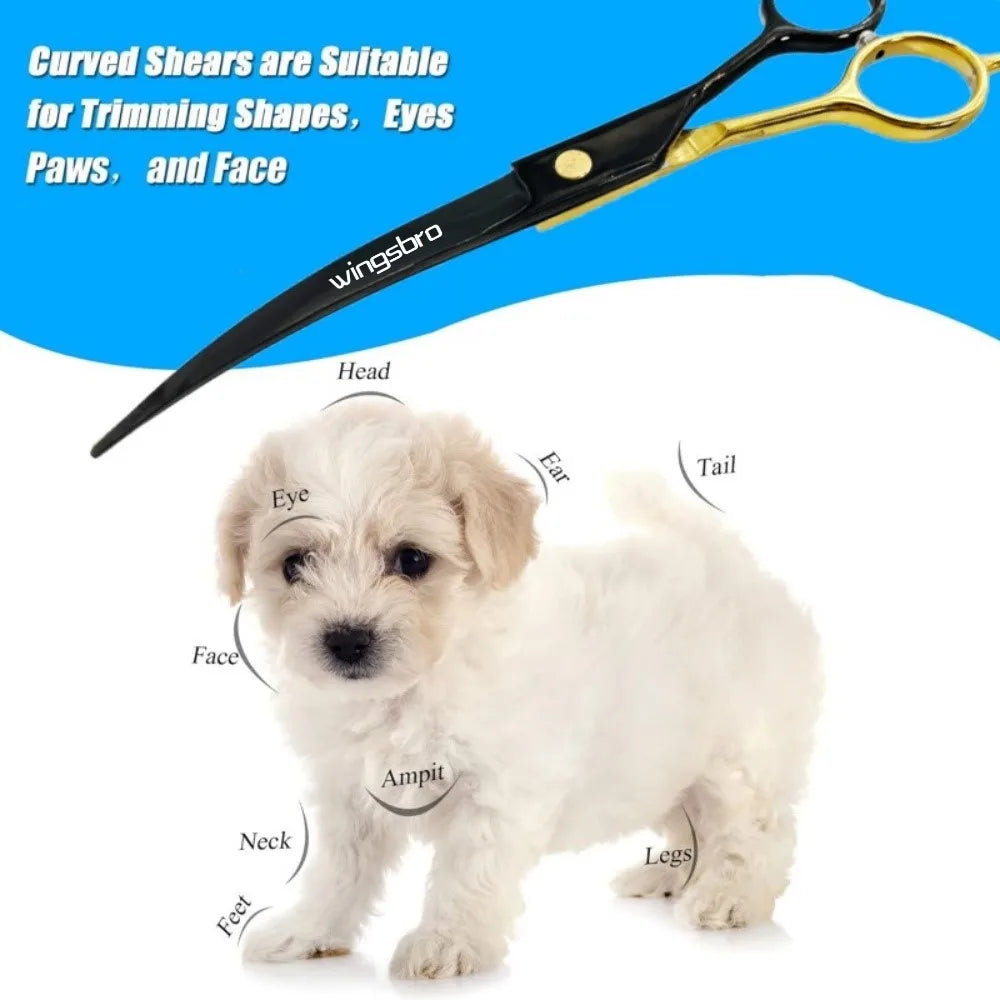 7-Inch Curved Pet Grooming Scissors - Left & Right Hand – photo 4