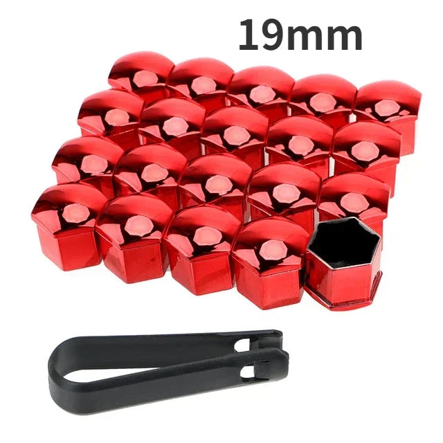 Car Wheel Nut Caps Protection Covers Caps Anti-Rust Auto Hub Screw Cover Car Tyre Nut Bolt Exterior Decoration 19/17mm 20pcs/set