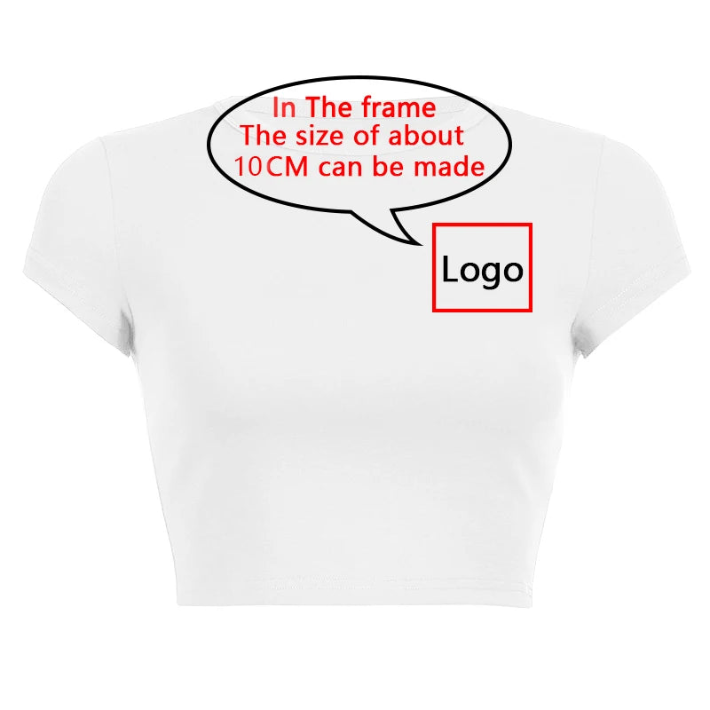2026 New Summer Short Sleeve O Neck Your Exclusive DIY Print Pattern Customize Cropped Navel Women Crop Tops Fashion T-Shirt