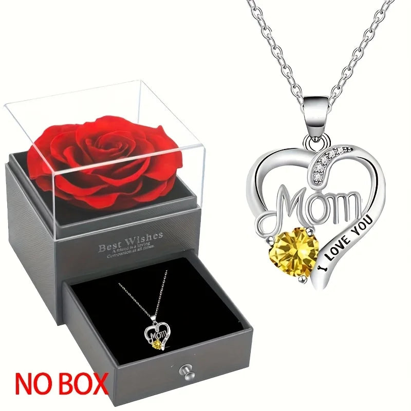 Heart Pendant Necklace for Women – Rhinestone Hollow Design, Mood Tracker, Mother's Day & Best Friend Gift