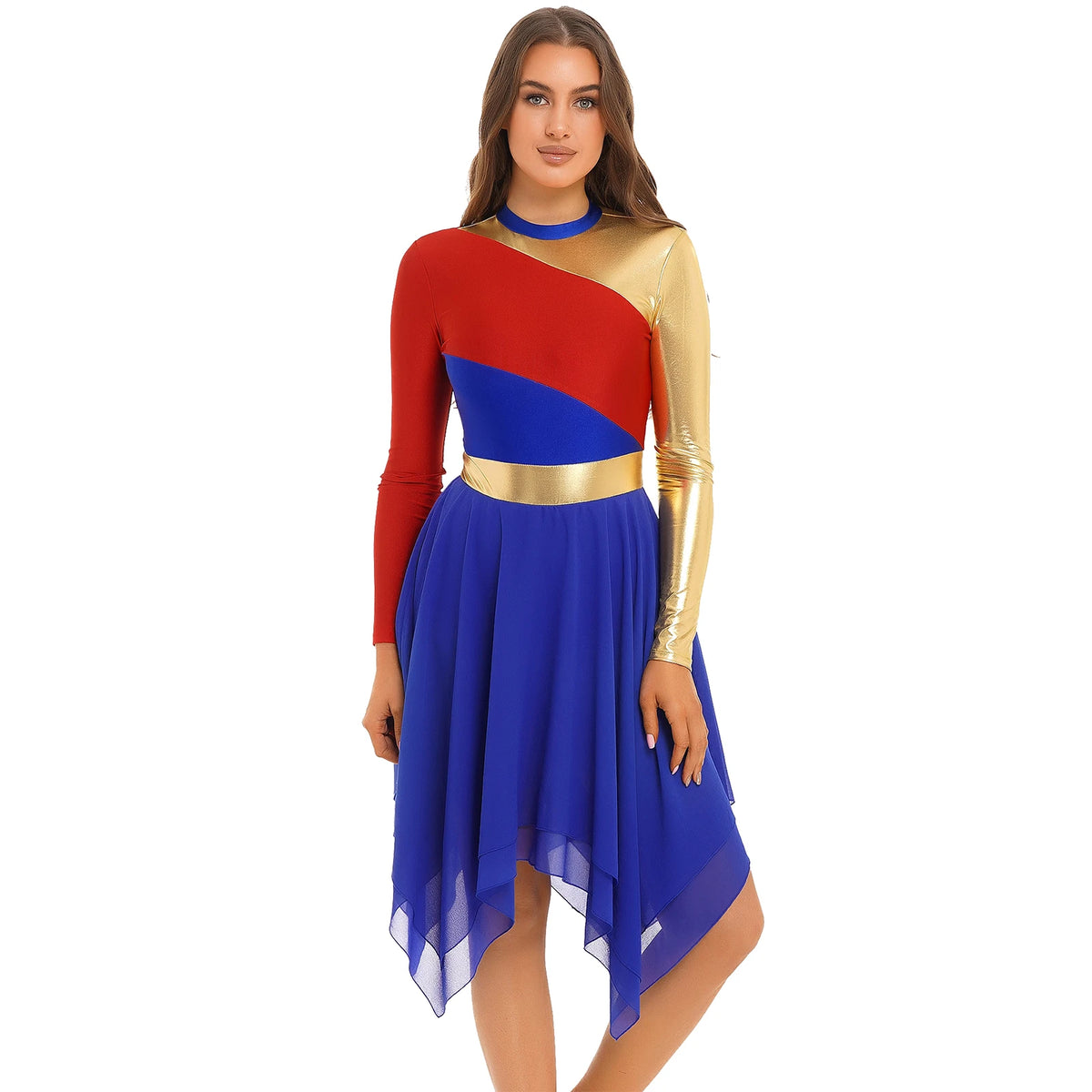 Women's long-sleeve lyrical ballet leotard dress