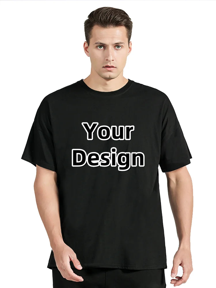 Men's Custom T-shirt With Your Own Logo Tshirt Text And Photo Printed On The Front And Back T Shirt Custom Gift Tees Clothing