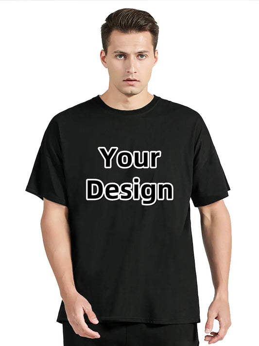 Men's Custom T-shirt With Your Own Logo Tshirt Text And Photo Printed On The Front And Back T Shirt Custom Gift Tees Clothing