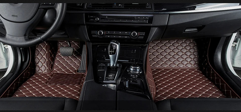 Custom-Fit Leather Car Floor Mats for Ford F-150 2009–2023 (Full Set)