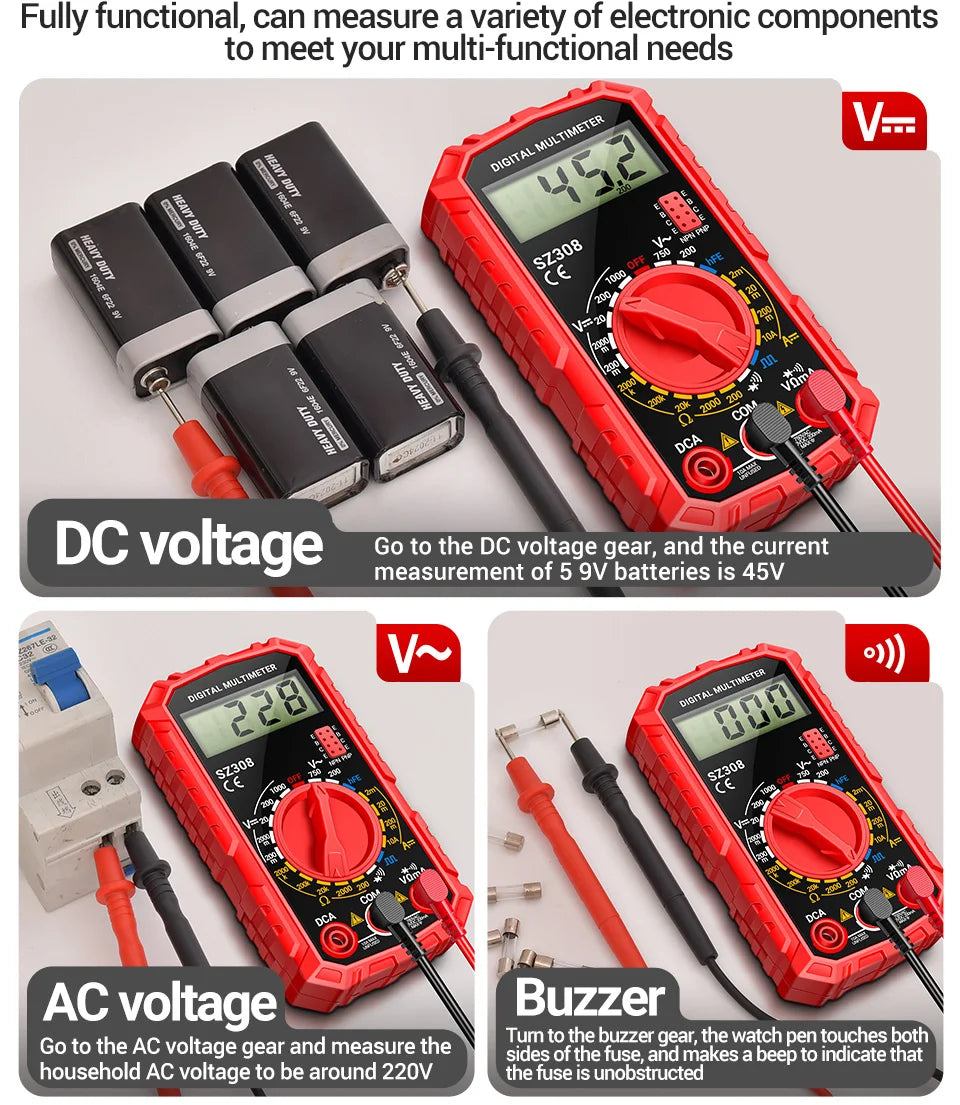 Multimeter Tester Pen Suit ANENG Multimeters 1999 Counts 24-250V Voltage Detector Meter Diagnostic Breakpoint Finder