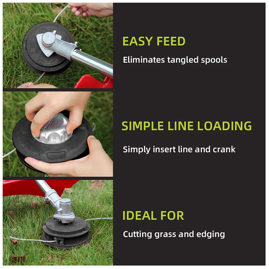 Black European Standard Trimmer Head, Mounting Hole M10X1.25Mm, More Durable Bearing Design, No Need to Open the Cover to Thread the Line, Light Pressure to Release the Line, High Temperature Resistant Design, Suitable for Ga
