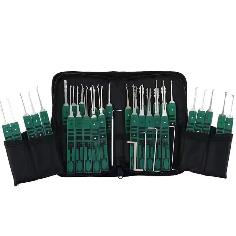 Green KLOM320 Convenient Handle 32 Single Hook Civil Lock Green Multi Scene Use Locksmith Hardware Tools Leather Packaging