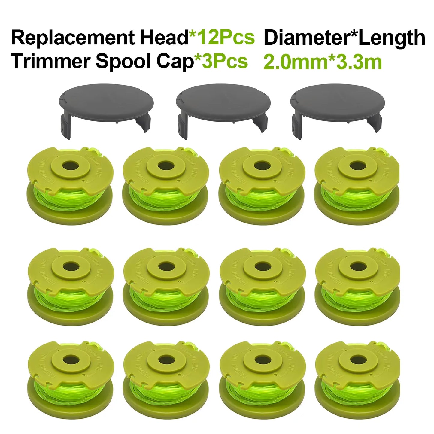 TSES 5~20Pcs Trimmer Spool Line, Nylon String Trimmer Line Rope Strimmer Line Weed Whacker Head with Ryobi One Plus+ 18v 24v 40v