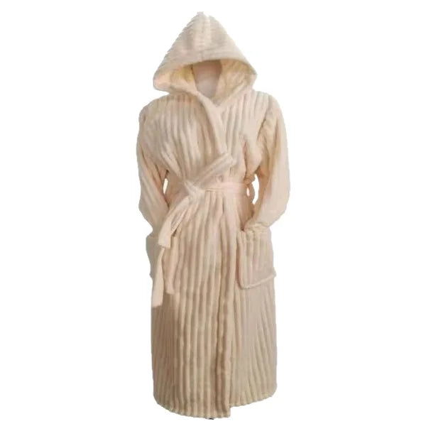 Women's Hooded Coral Fleece Bathrobe - Plus Size Winter Robe - photo 6