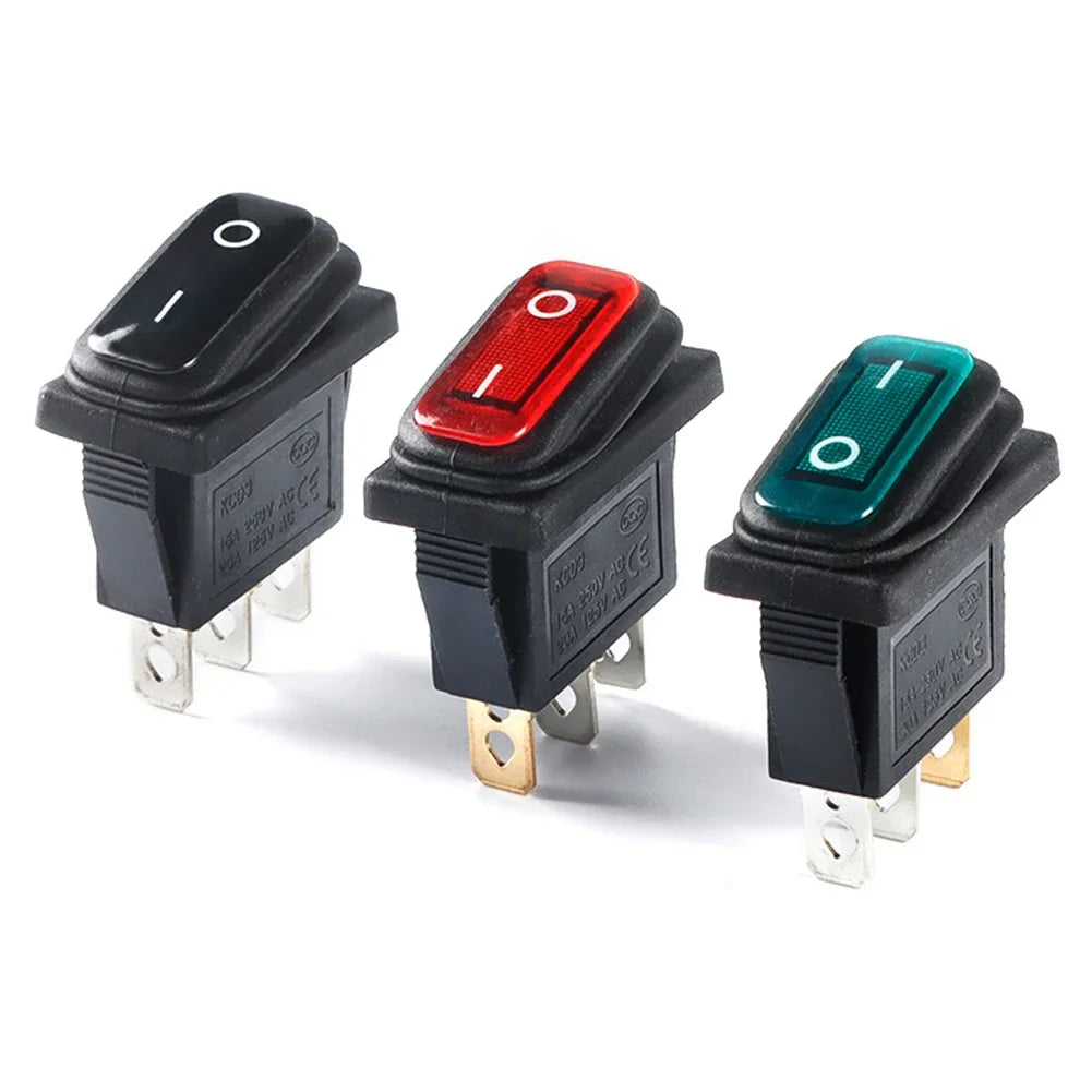2/3 Pin Sealed Car On Off Switches Boat Waterproof Marine Toggle Rocker LED Switch Car Auto Boat Switch Push Button KCD3