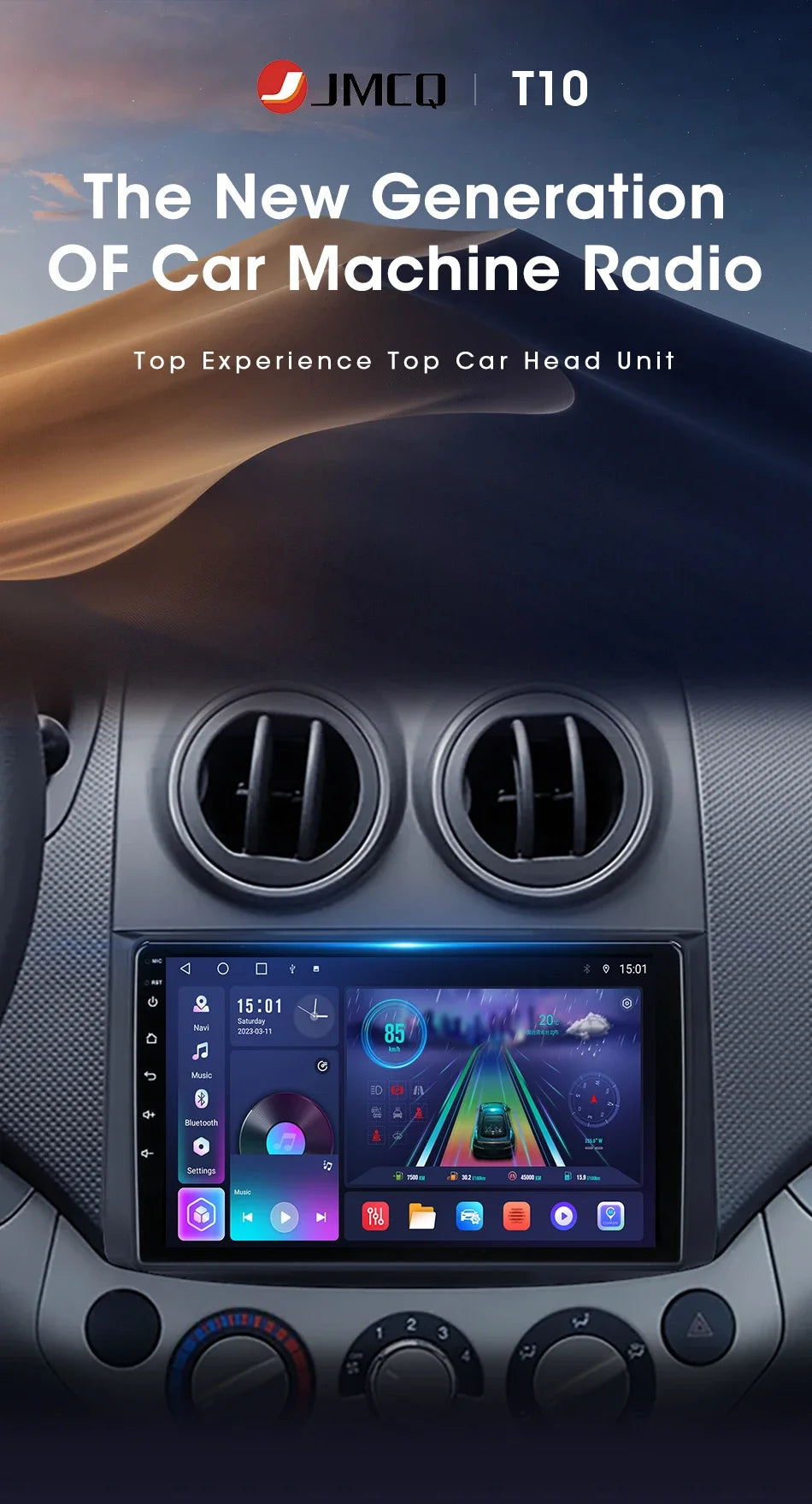 JMCQ Car Radio For Chevrolet Aveo 2006 2007 2008 2009 2010 2011 2012 2din Android12 Carplay Multimidia Video Player Head Unit