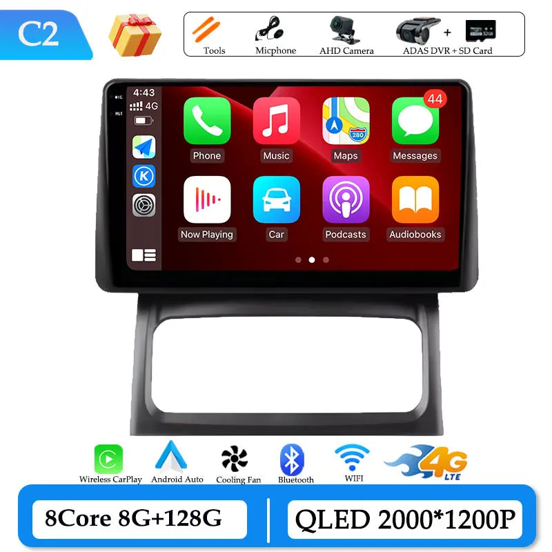 Android Car Stereo for Renault Clio 2 BB CB (2001–2012) — Wireless CarPlay, GPS, DSP, WiFi