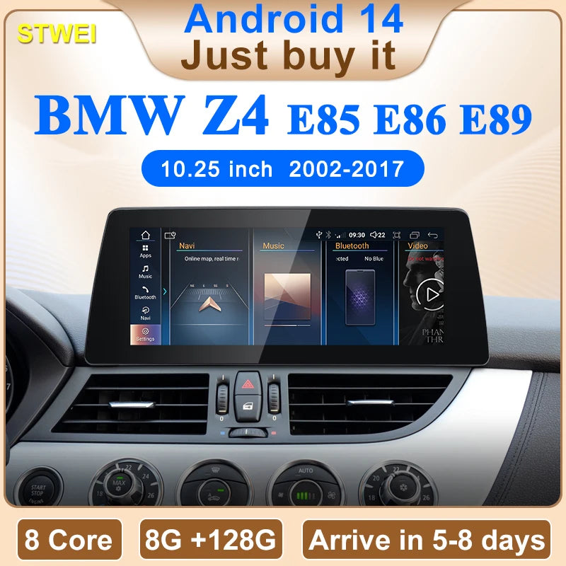 10.25" Car Stereo with Apple CarPlay & Android Auto, Compatible with BMW Z4 E85 E86 E89 (CIC/NBT)