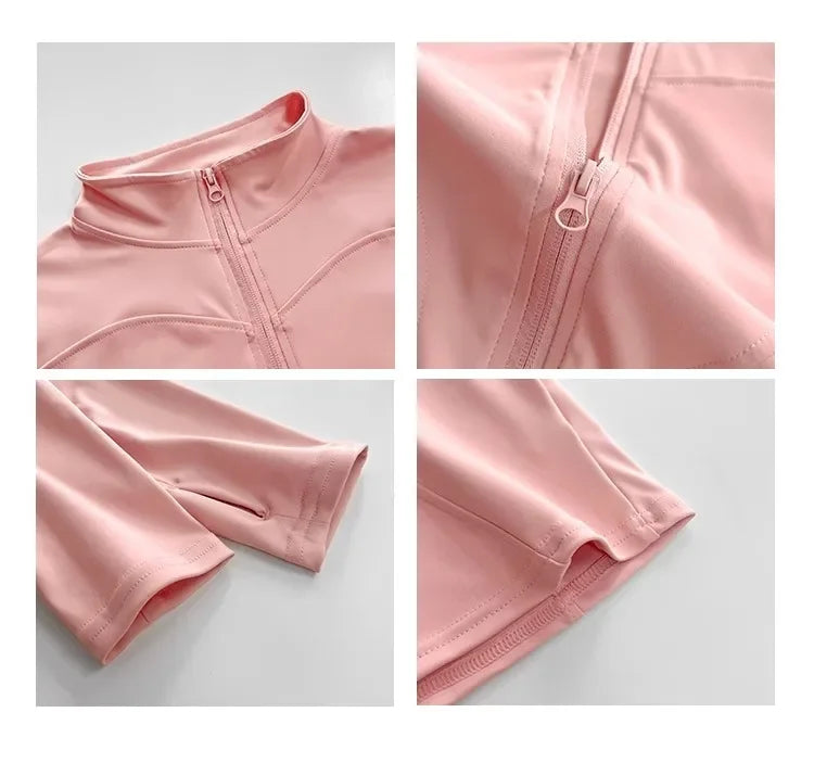 Women's Quick-Dry Yoga Jacket, Slim Zip-Up