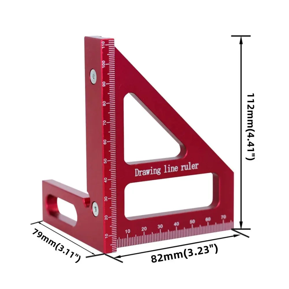 Carpenter Square -Woodworking Square Protractor Aluminum/Plastic Ruler 3D Multi Angle 45/90 Degree Layout Measuring Ruler