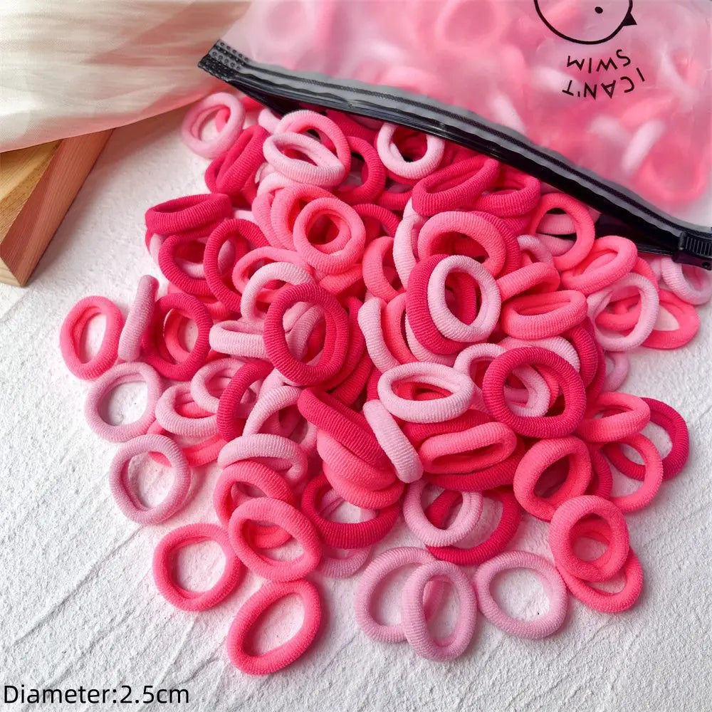 50pcs Black Elastic Hair Band Leagues Ties Colets Scrunchies Springs Gum Accessory For Girl Women No Damage Pigtails Holder Set