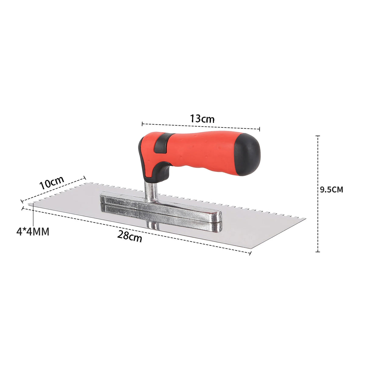 Square Notched Trowel, Stainless Steel Wall & Floor Tiling Tool