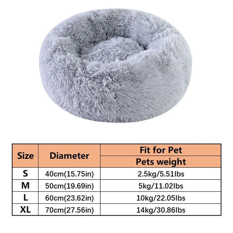 Plush Faux Fur Donut Pet Bed - Round Washable Cat & Dog Pad - photo 10