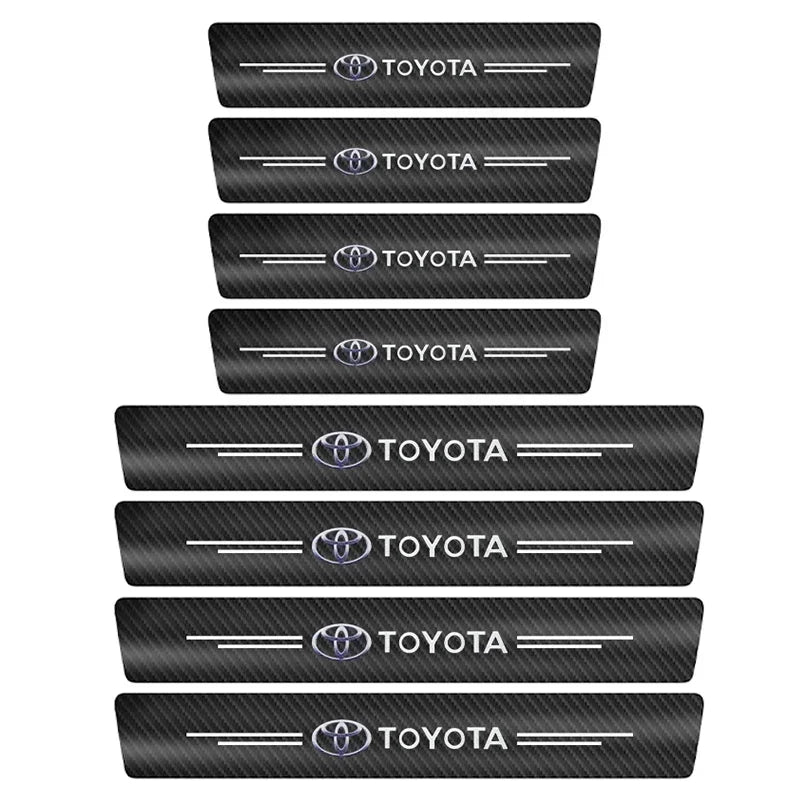 Carbon Fiber Car Door Sill Protector Threshold Stickers For Toyota Corolla Yaris Rav4 Camry Avensis Auris C-hr Prius Vios AYGO