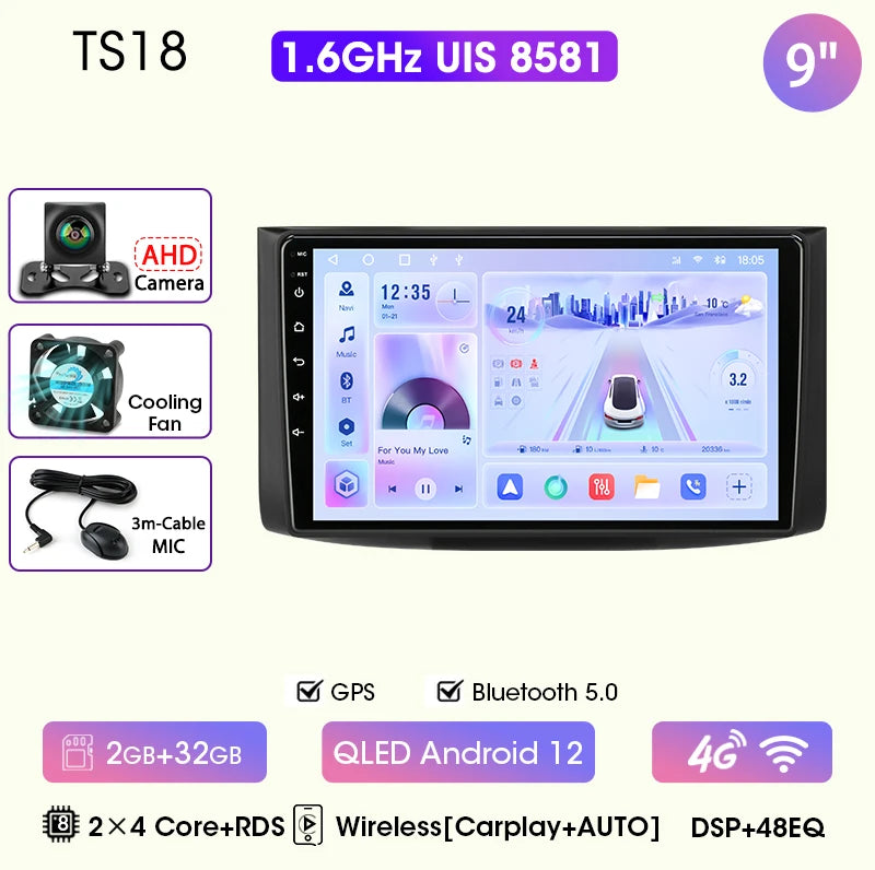 JMCQ Car Radio For Chevrolet Aveo 2006 2007 2008 2009 2010 2011 2012 2din Android12 Carplay Multimidia Video Player Head Unit