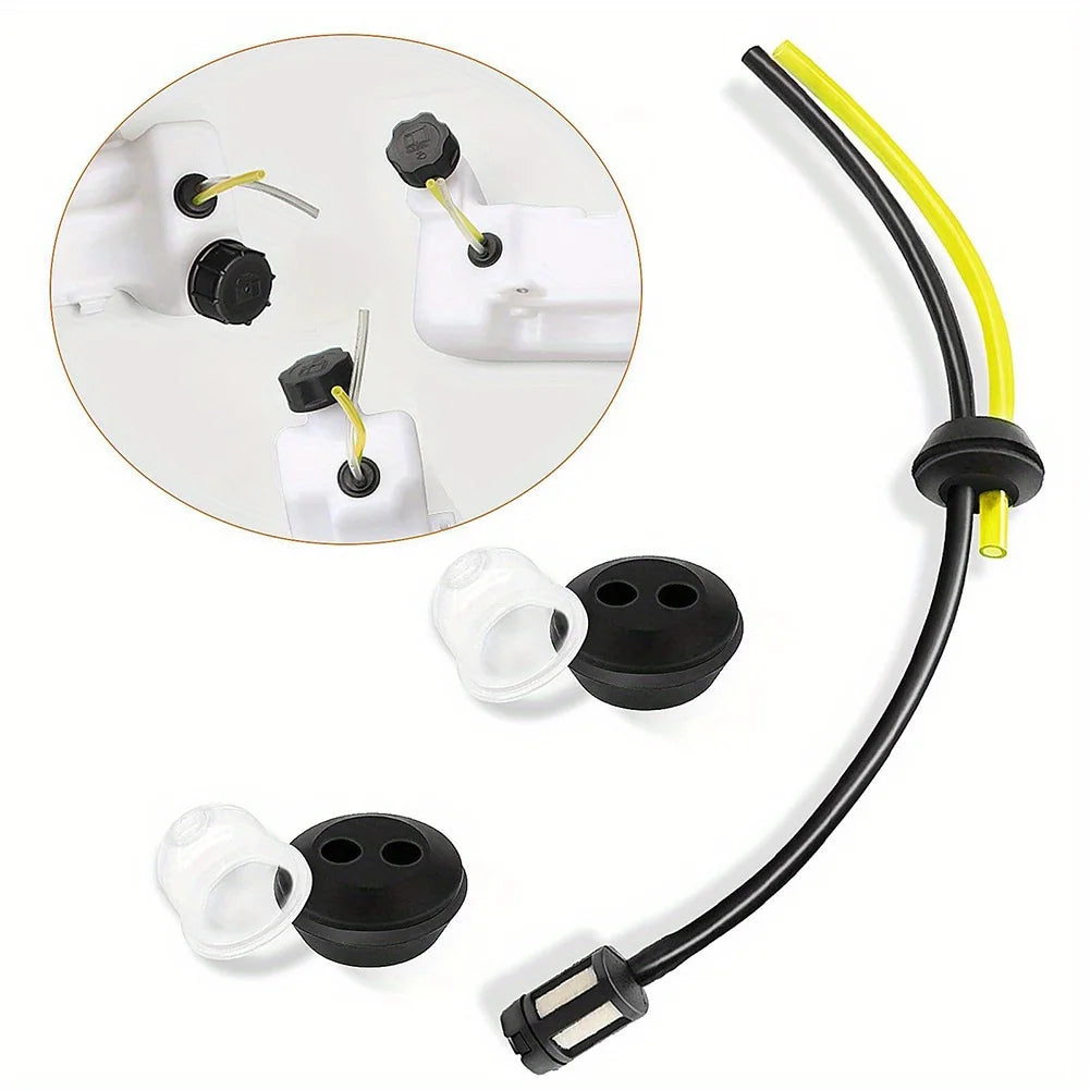 3 Set Universal Grass Trimmer Fuel Line Filter Kit For Brush Cutter Strimmer Fuel Hoses With Fuel Filter And Gasket Primers