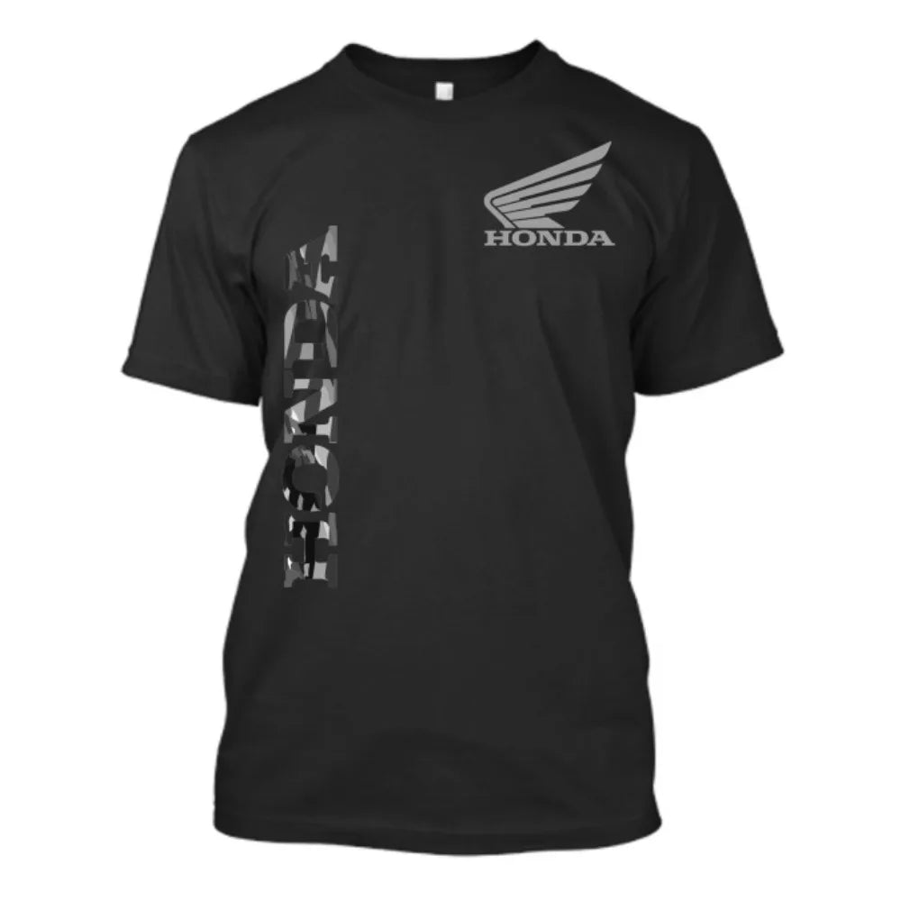 Honda Men's and Women's T-shirt Personality Tee Summer Casual Motorcycle Riding Off-road Short-sleeved Spring Racing Brand Top