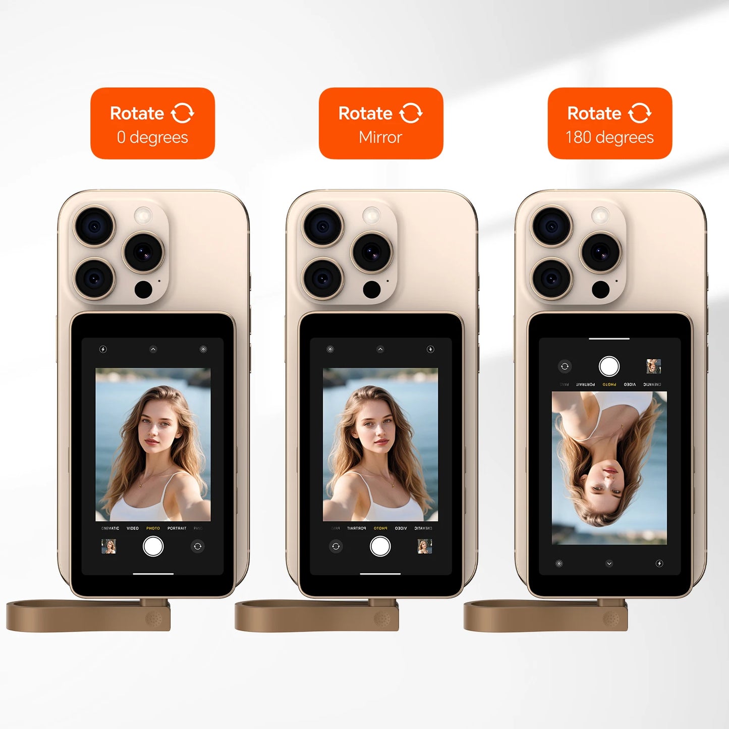 4K Magnetic Vlog Selfie Monitor Screen 3.94" Selfie Screen for Iphone 17 16 Samsung Android Smartphone for Vlog