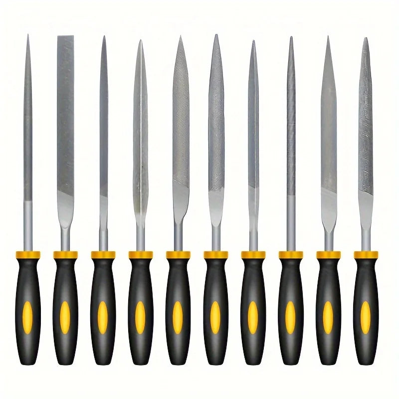Premium High-Carbon Steel Needle File Set — Precision Files with Ergonomic Handles