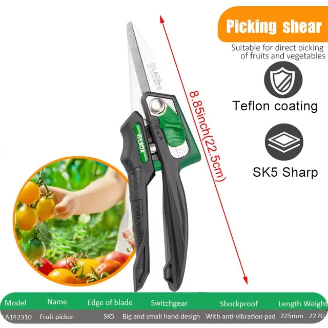 LAOA SK5 Garden Pruning Scissors – Hardened Blade Shears for Fruit, Flowers & Branches