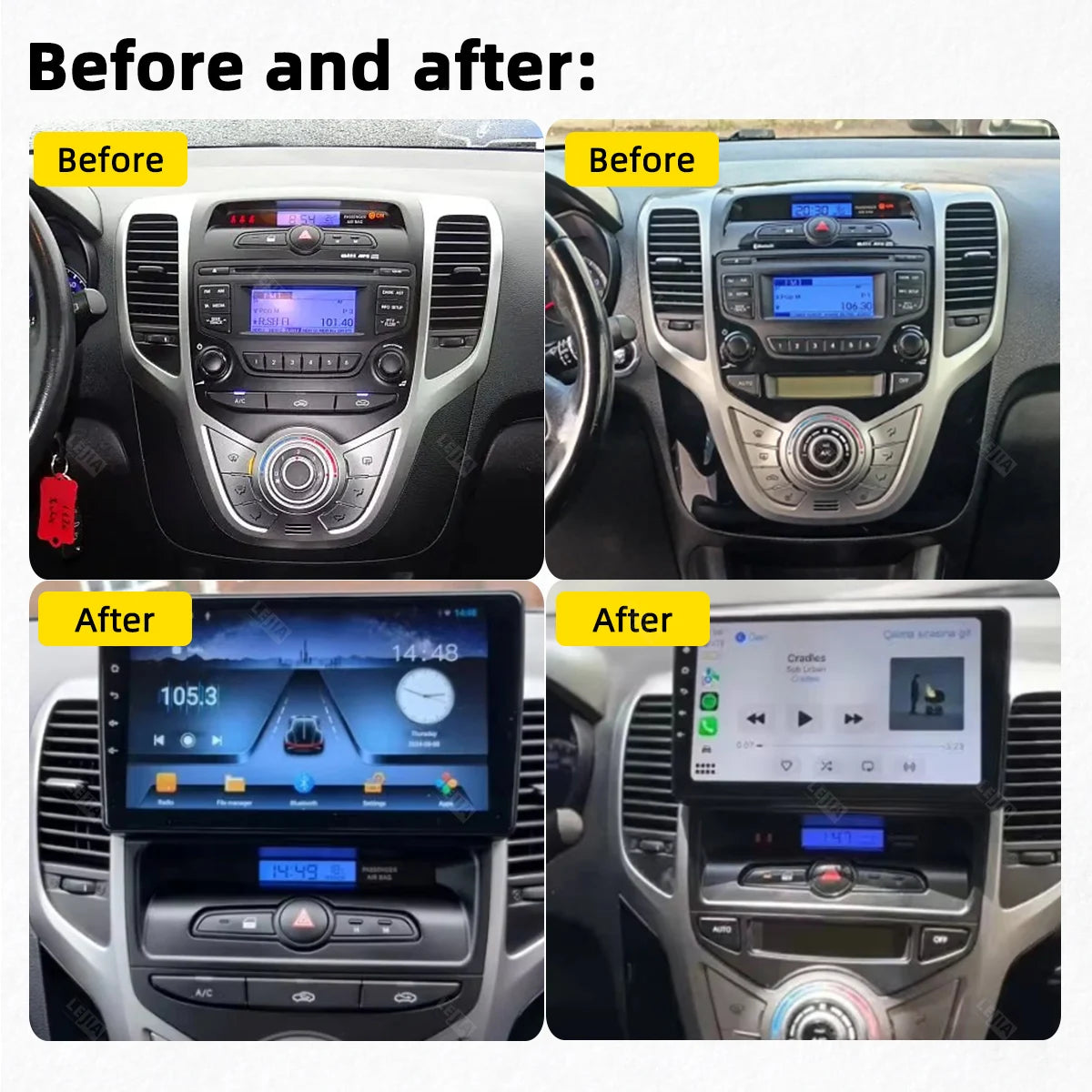 Car Stereo with Apple CarPlay & Android Auto, Compatible with Hyundai ix20 (2010-2023)