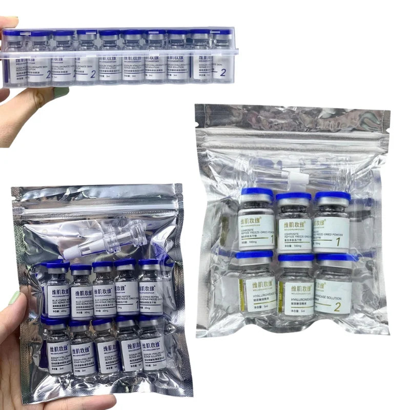 GHK-CU Copper Lyophilized Powder Anti-wrinkle And Firming Blue Copper Skin Repair Freeze-dried Powder Set Reduce Fine Lines