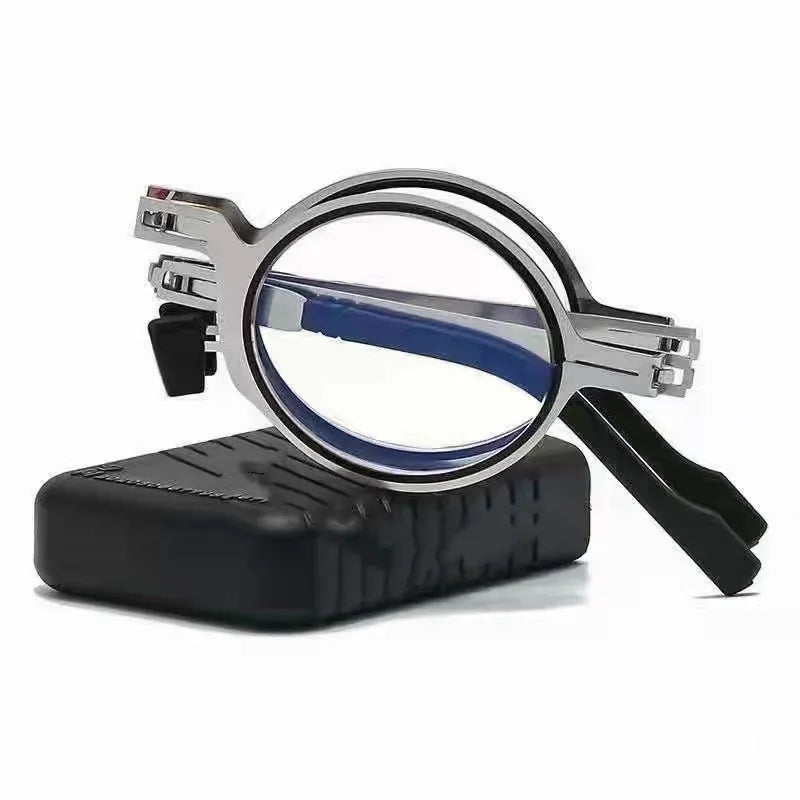 Folding Reading Glasses with Blue Light Filter — Ultra-Light Full Metal Frame
