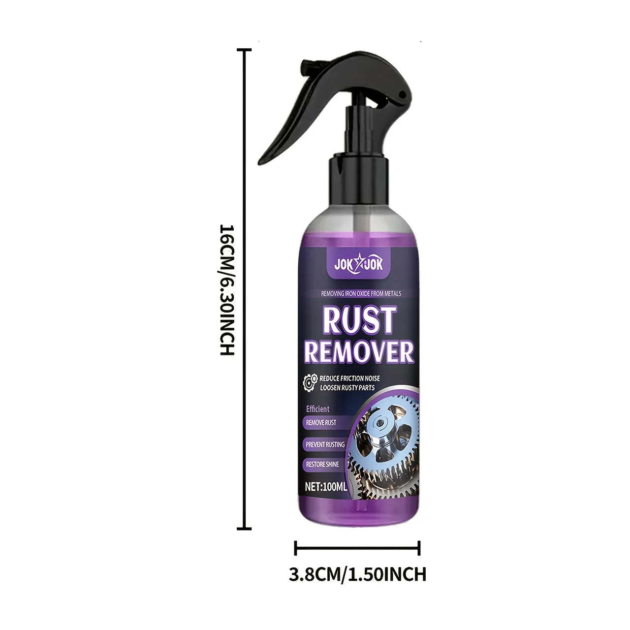 JOKJOK -100ml Automotive Metal Rust Remover Spray - Multi-Functional Chrome Oxide Removal & Repair Paste for Metal Surfaces, Cal