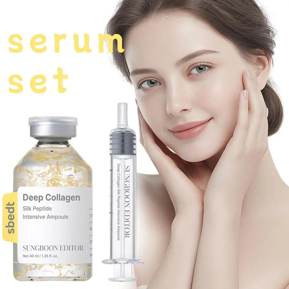 Deep Collagen Silk Peptide Intensive Lifting Ampoule – Anti-Aging Face Serum | Firming & Brightening | 40ml
