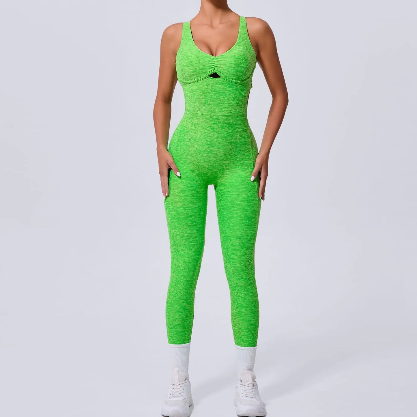 Women's Padded Yoga Set — Sports Bra & Shorts Workout Romper