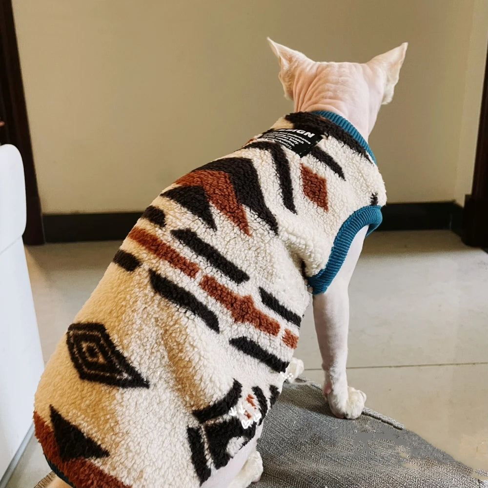 Short Sleeve Fleece Cat Sweatshirt - Warm Coat for Short-Legged Cats - photo 5