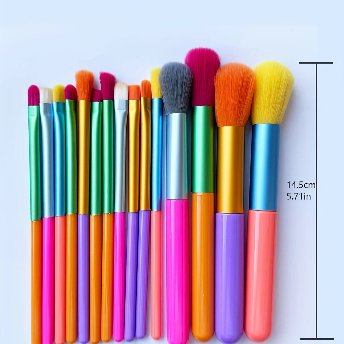 15-Piece Colorful Makeup Brush Set - Foundation, Contour & Eye Brushes - photo 5