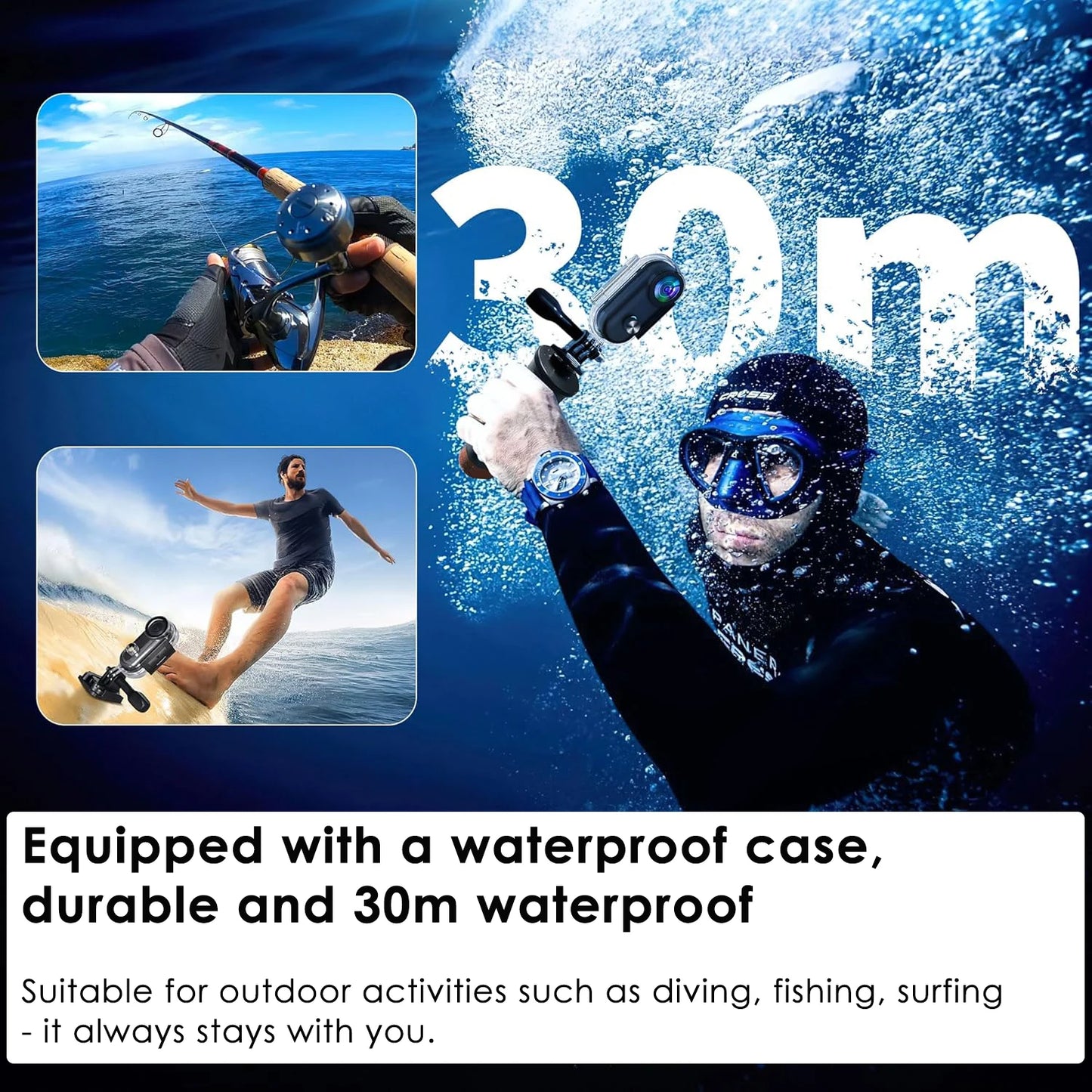 4K Action Camera — Waterproof WiFi Helmet & Motorcycle Body Cam
