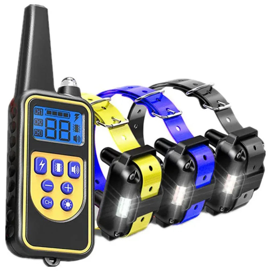 Electric Waterproof Dog Training Collar – Rechargeable Remote Anti-Bark Device | For 1, 2 or 3 Dogs
