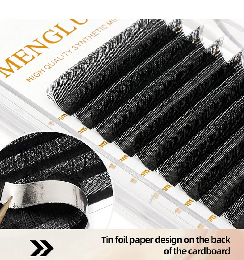 MENGLUKE 3D W Shaped Bloom Automatic Flowering Premade Fans Eyelashes Extensions Natural Soft Light High Idividual Lashes