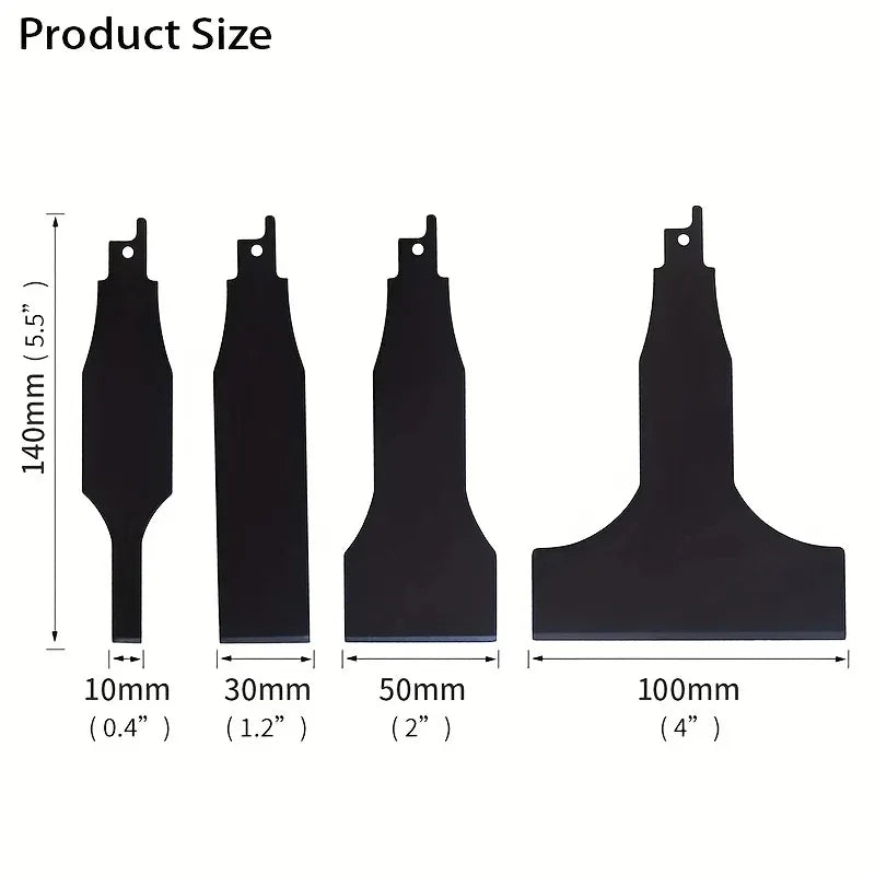 Reciprocating Saw Scraper Blade Set, 4 Pieces